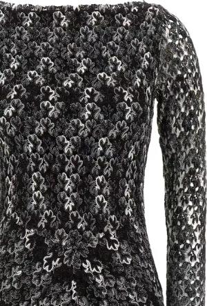 Missoni - Intricately Knit Openwork Lurex Long Dress - Größe 40 - schwarz