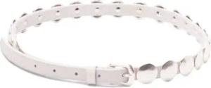 Golden Goose Gürtel - Adjustable Leather Belt With Silver-Tone Accents - Gr. 70 - in Beige - für Damen