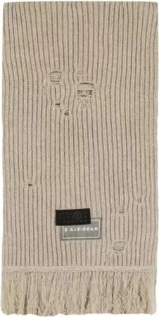 MM6 Maison Margiela Tücher & Schals - Textured Ribbed Wool Scarf With Frayed Edges - Gr. unisize - in Beige - für Damen