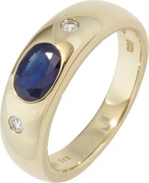 JOBO Diamantring, 585 Gold mit Safir