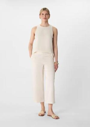 Comma Stoffhose Crop-Hose aus Popeline im