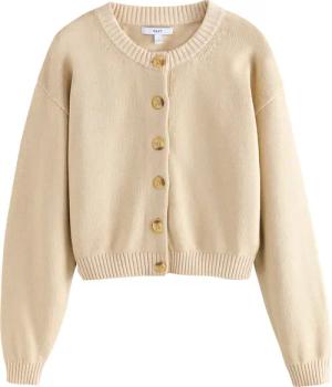 Next Strickjacke Gewaschene Rundhals-Strickjacke aus Baumwolle