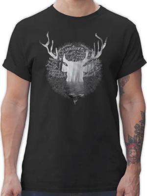 Shirtracer T-Shirt Hirsch Hirschkopf Hirschgeweih Mode