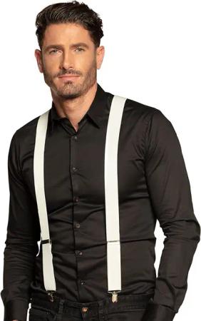 Smiffys Hosenträger Hosenträger weiß Stilvolles Accessoire
