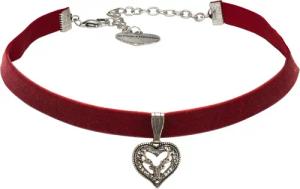 Alpenflüstern Choker Trachten-Samt-Kropfband Strassherz-Hirsch (dunkel-rot), -