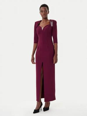 Rinascimento Abendkleid CFC0125271003 Dunkelrot Slim Fit