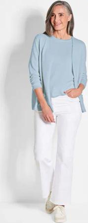 Kaschmir-Longstrickjacke - hellblau - Gr. 22 von Goldner Fashion