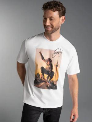 Trigema T-Shirt "TRIGEMA T-Shirt trigema Affe Charly Skateboard", (1 tlg.)