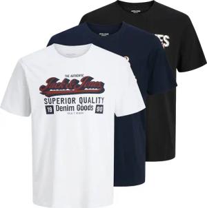Jack & Jones Rundhalsshirt "JJELOGO TEE SS O-NECK 2 COL AW25 3PK MP", (Packung, 3 tlg.)