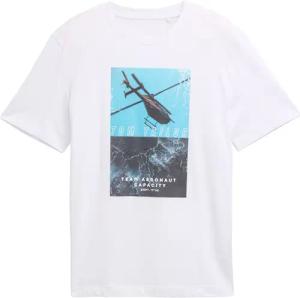 TOM TAILOR Herren T-Shirt mit Fotoprint, weiß, Print, Gr. L