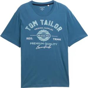 TOM TAILOR Herren Plus Size - T-Shirt mit Logo Print, blau, Logo Print, Gr. 3XL