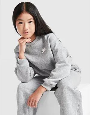 Nike Girls' Club Fleece Crop Crew Sweatshirt Junior, Grau