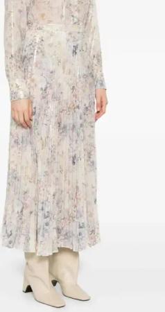Golden Goose - Sequin-Embellished Pleated Midi Skirt With Floral - Größe 40 - weiß