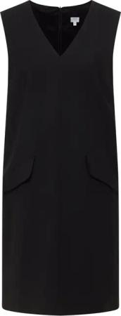 Midikleid in schwarz unifarben
