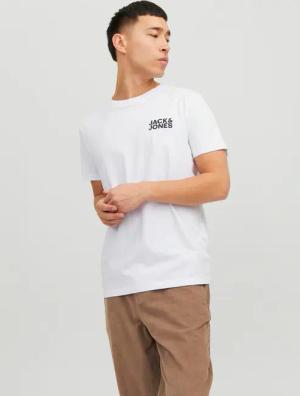 Jack & Jones Rundhalsshirt "JJECORP mit Logo-Print und klassischem Rundhals", mit Rundhalsausschnitt
