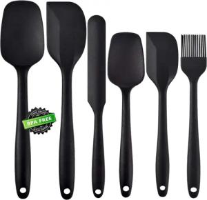 FOSMET Kochbesteck-Set Silikon Spatel Set 6-teilig–Hitzebeständig&BPA-frei,Nahtloses