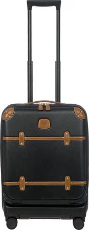 Brics Bellagio - 4-Rollen-Kabinentrolley mit Vortasche 55 cm erw. recycelt (black/tan)
