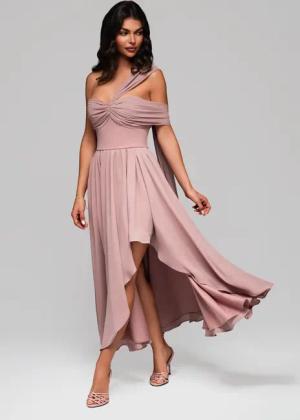 OMBRE Abendkleid Elegantes Abendkleid mit drapierten