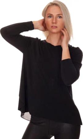 Charis Moda Langarmshirt Rundhalsausschnitt einfarbig mit