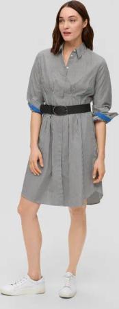 s.Oliver Minikleid Gestreiftes Hemdblusenkleid aus Popeline