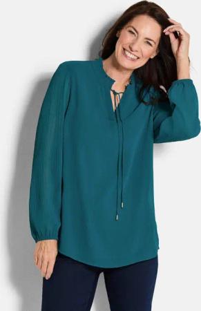 GOLDNER Chiffonbluse Chiffonbluse mit femininem Ausschnitt