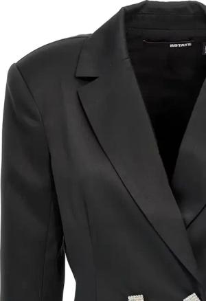 Rotate - Double-Breasted Satin Mini Blazer Dress - Größe 40 - schwarz