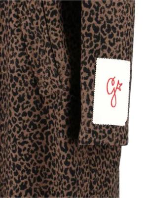 Golden Goose - Cocoon Brown Wool Blend Coat With Leopard Print - Größe 40 - braun