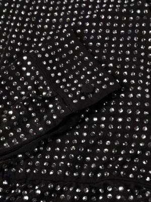self-portrait - Rhinestone Mini Shirt Dress - Größe 8 - schwarz