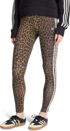Adidas Leopard 3-stripes Legging Damen Leggings - Mehrfarbig - Größe 34 - Baumwoll-Jersey