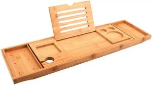 BlingBin Badewannenablage Badewannenbrett Bamboo Bathtub Caddy