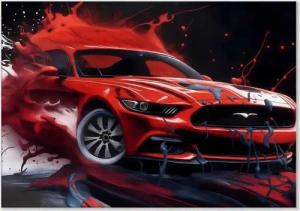 SimpleCanvas Wanddekoobjekt Liquid Mustang - Auto