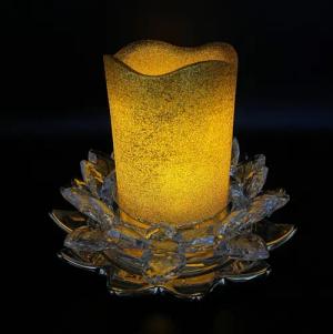 Online-Fuchs Kerzenständer als Lotusblüte aus Glas