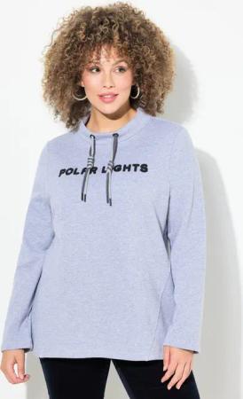 Ulla Popken Sweatshirt Sweater Schriftmotiv Stehkragen