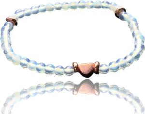 Steinfixx® Perlenarmband Opalglas mit rosègold plattierten