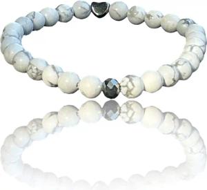 Steinfixx® Perlenarmband Magnesit mit feuerpolierter Kristallperle