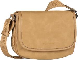 TOM TAILOR Satteltasche "Yara", feines Nubukimtat mit Glattlederimitat sowie Gewebeband mit Logodruck