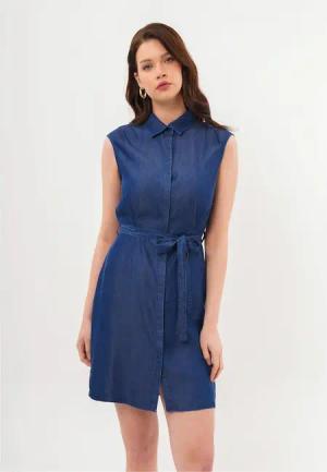 freshlions Jeanskleid "Leona", (1 tlg.), mit tollem Bindeband