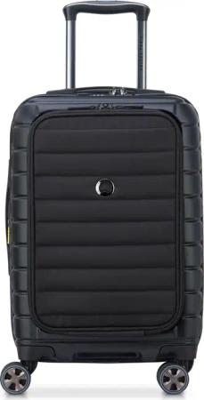 Delsey Paris Shadow 5.0 - 4-Rollen-Kabinentrolley mit Vordertasche S 55 cm erw. USB (schwarz)