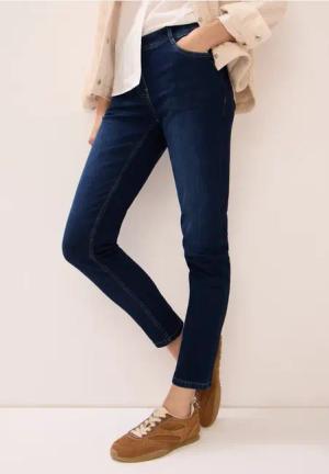 Cecil Damen Slim Fit Jeans in Blau, Gr: 36