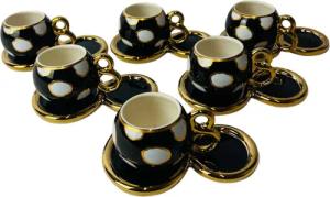 Cinar Kaffeeservice Luxus Gold Espressotassen 12