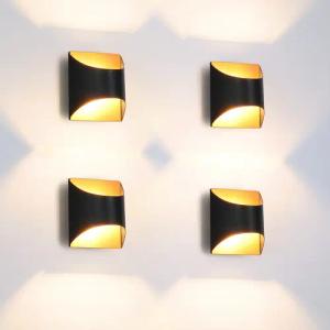 Nettlife Wandleuchte Innen Wandlampe Schwarz Gold