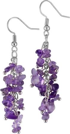 LuxusKollektion Edelstein Heilung Kristall Amethyst Ohrringe