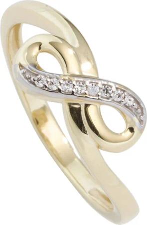 JOBO Fingerring Unendlichkeit, 333 Gold bicolor