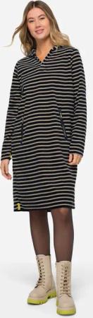 Laurasøn Midikleid Kleid geringelter Fleece Midilänge