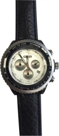 D&G Chronograph D&G Herrenuhr Edelstahl Lederband