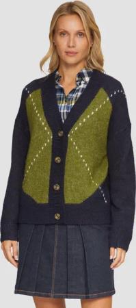 s.Oliver Strickjacke Oversized Wollmix-Strickjacke mit Argyle-Muster