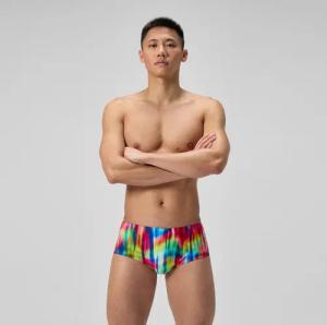 Herren Club Training Badehose 13,5 cm mit Print Rot/Gelb