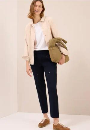 Cecil Damen Casual Fit Hose in Blau, Gr: M