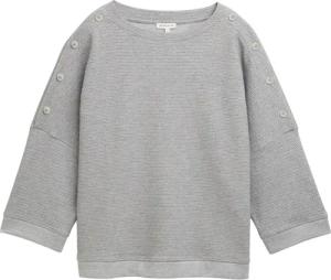 TOM TAILOR Damen Sweatshirt mit Knopf-Details, grau, Meliert, Gr. XL