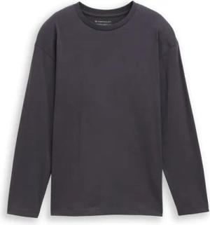 TOM TAILOR Jungen Oversize Langarmshirt mit Print, grau, Uni, Gr. 128